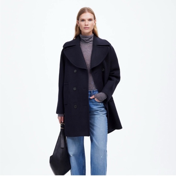 NWT Madewell Italian Peacoat Classic Double-Breasted - Picture 1 of 14